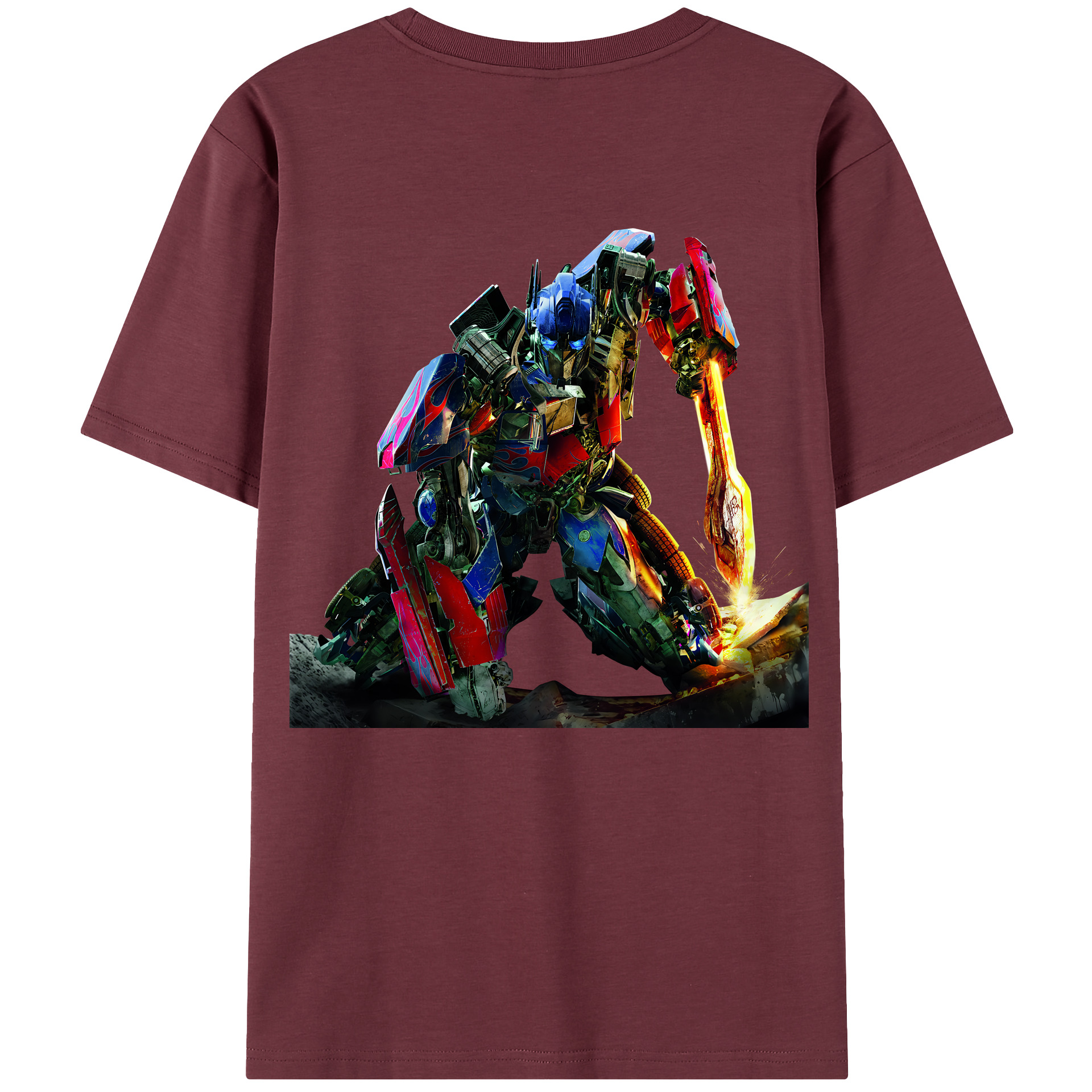 （画像用） Transformers トランスフォーマー 綿100％半袖Tシャツ（背面プリント）